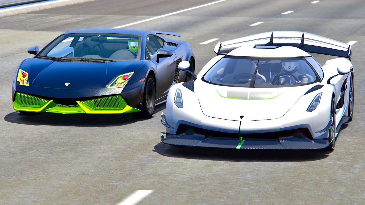 Koenigsegg Jesko vs Lamborghini Gallardo Monster 8000 HP - Drag Race 2KM