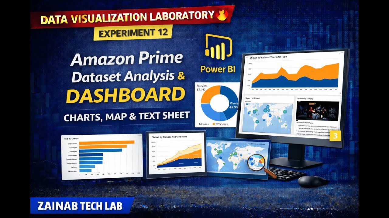Experiment-12 | Data Visualization Laboratory BAI504 | Amazon Prime Dataset Analysis & Dashboard|VTU