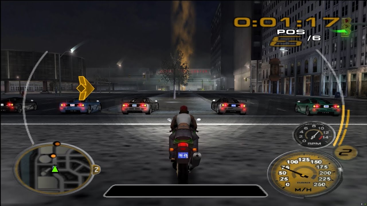 MIDNIGHT CLUB 3 GAMEPLAY 4K [PCSX2 1.7.0] | KAWASAKI NINJA ZX-12R VERSUS MCLAREN F1 LM