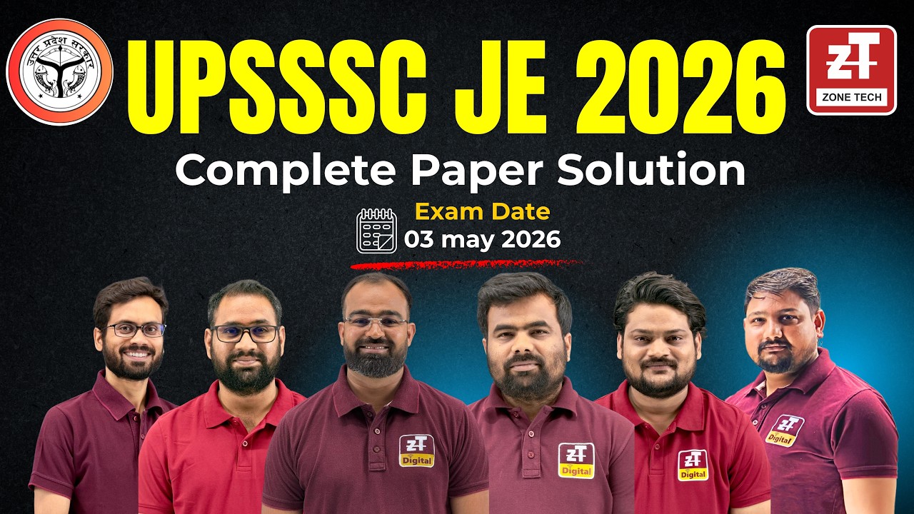 UPSSSC JE Paper Solution LIVE | Complete Paper Solution And Answer Key | ZONE TECH