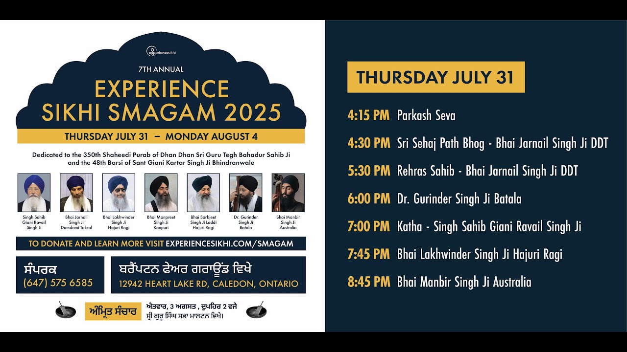 Experience Sikhi Smagam // Day 1 // July 31st 2025