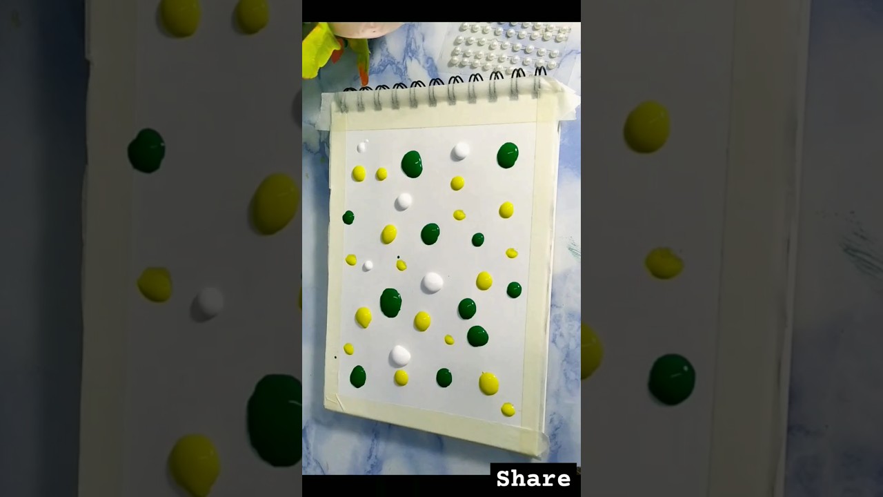 Beautiful gree and yellow 💛 pattern colour 💕#art #viralvideo