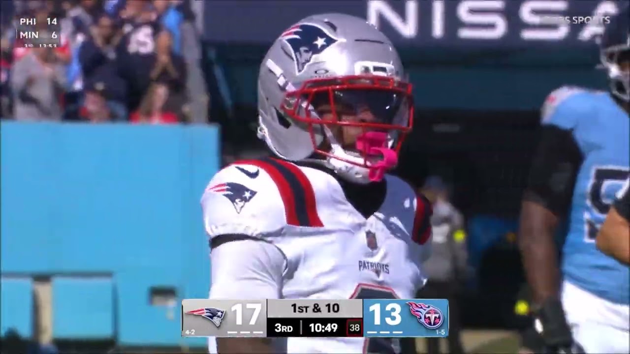 Joshua Dobbs 3rd down completion - New England Patriots @ Tennessee Titans - NFL Week 7 2025