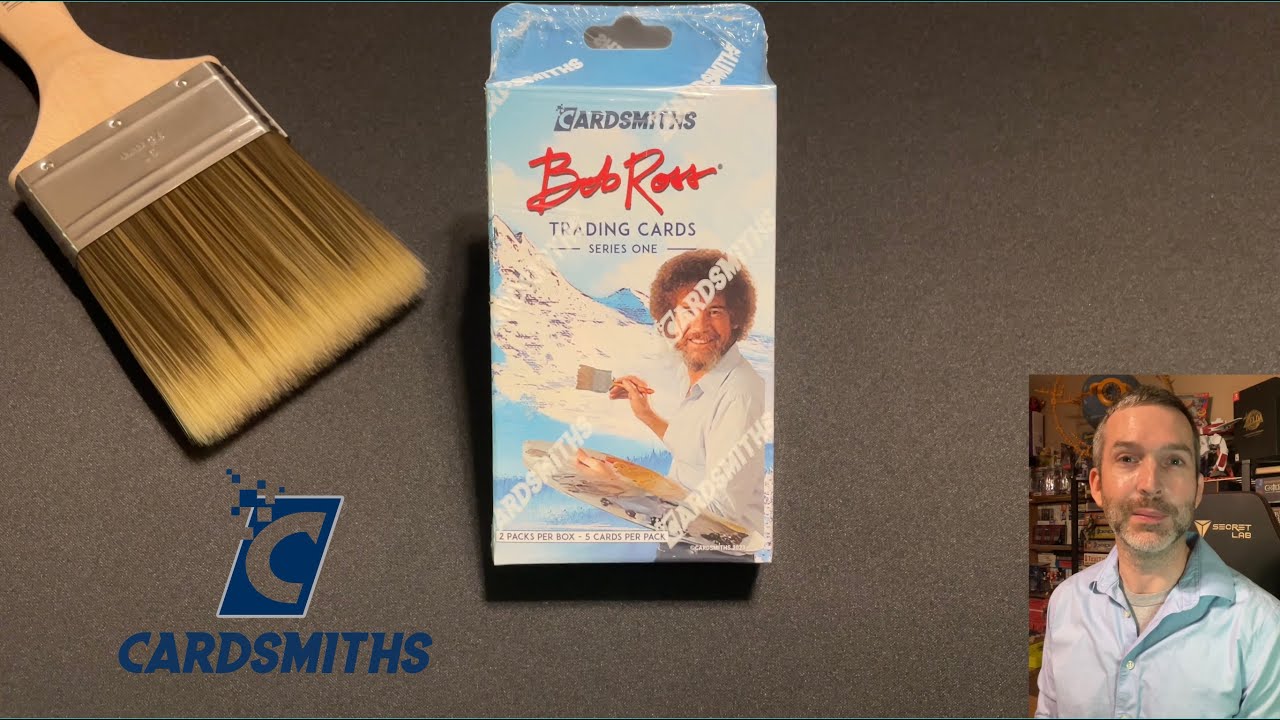 A Happy Little Pack Opening featuring Bob Ross trading cards by Cardsmiths Series One 2023