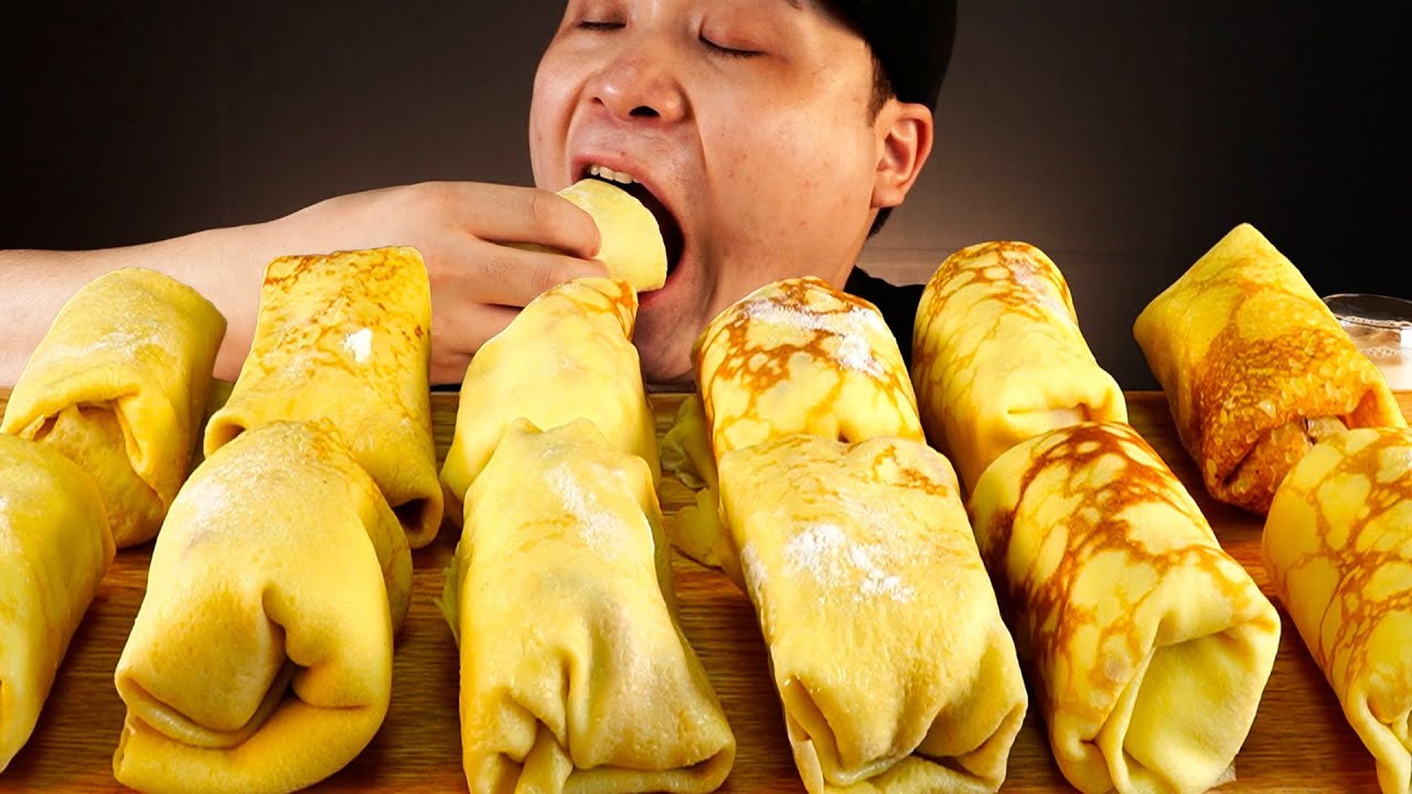 부드럽고 달콤한 생크림과일크레페 먹방~!! 리얼사운드 Cream fruit crepes ASMR Mukbang(Eating Show)