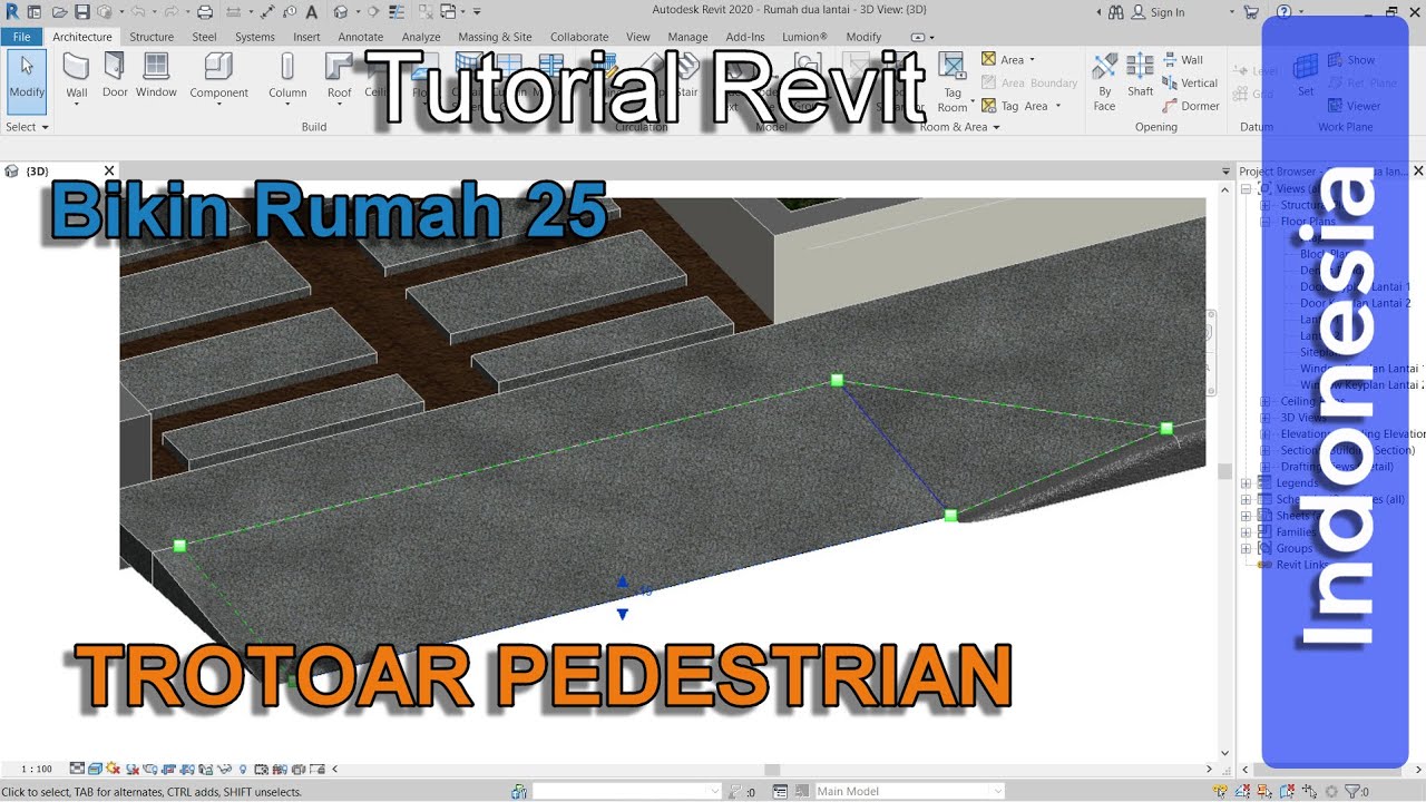 REVIT BIKIN RUMAH 25 – Trotoar dan Ramp Carport