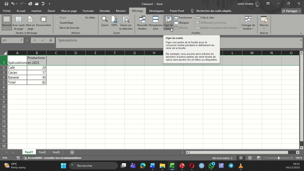Module 1-Excel : S1-C3 Saisir, modifier et organiser les données