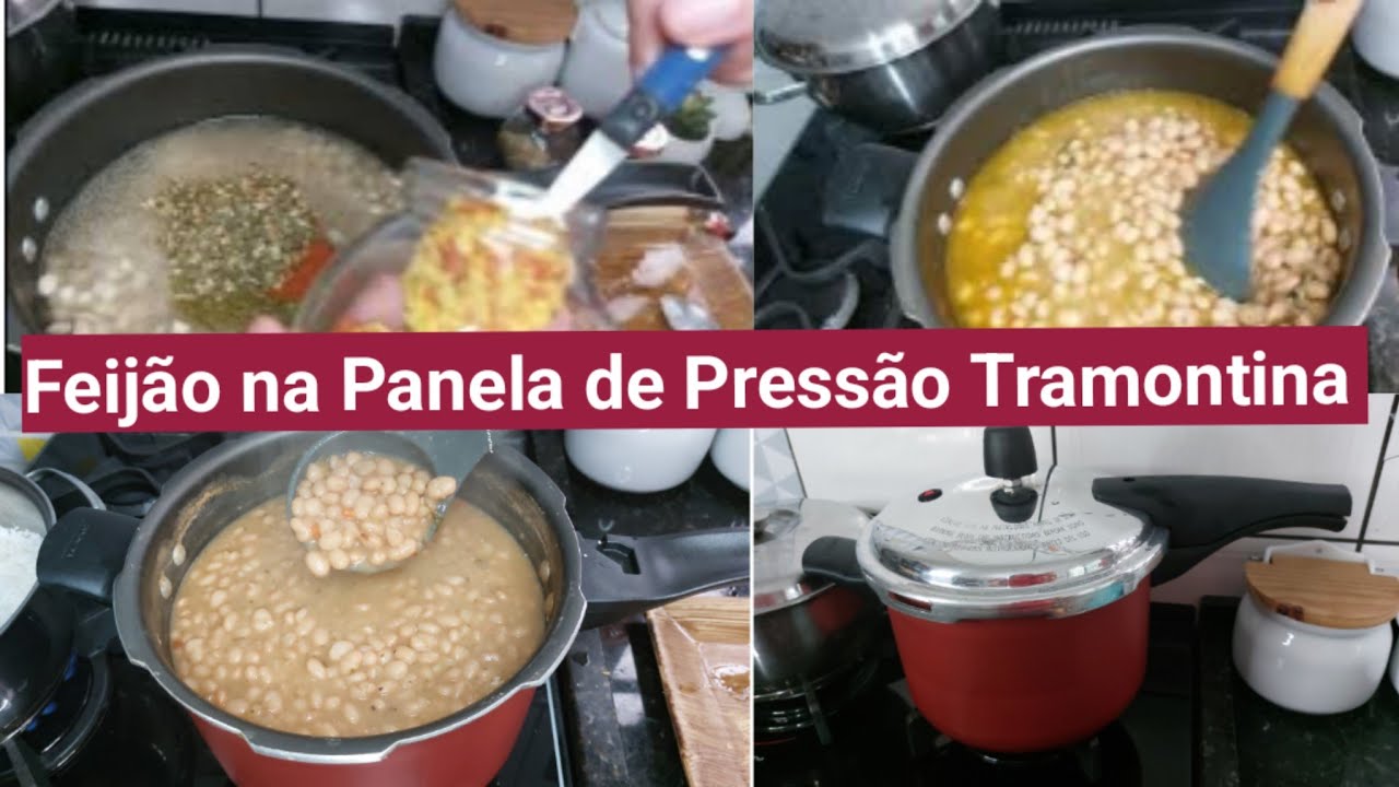 Panela de Pressão Tramontina Vancouver+Cozinhando feijão na Panela nova/Resenha Completa