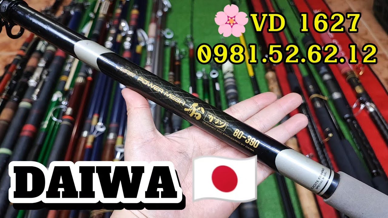 VD 1627:Cần Câu Nhật Bãi Mới💥Cần iso #DAIWA Xoắn 2Da Cứng 80💥Cần Lục Phíp Nhật #330K💥Cắm gốc #Mabika