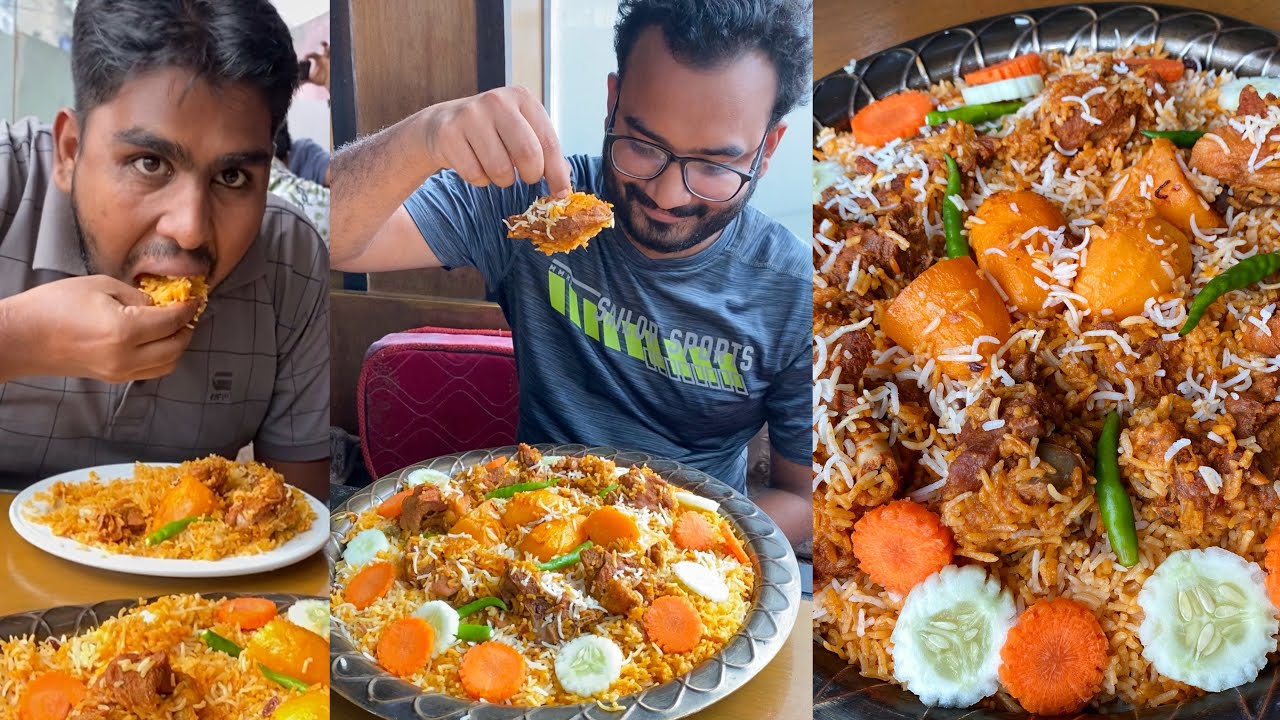 Eating Mutton Kacchi Biryani at Jomidari Bhoj, Nawabganj Bazar