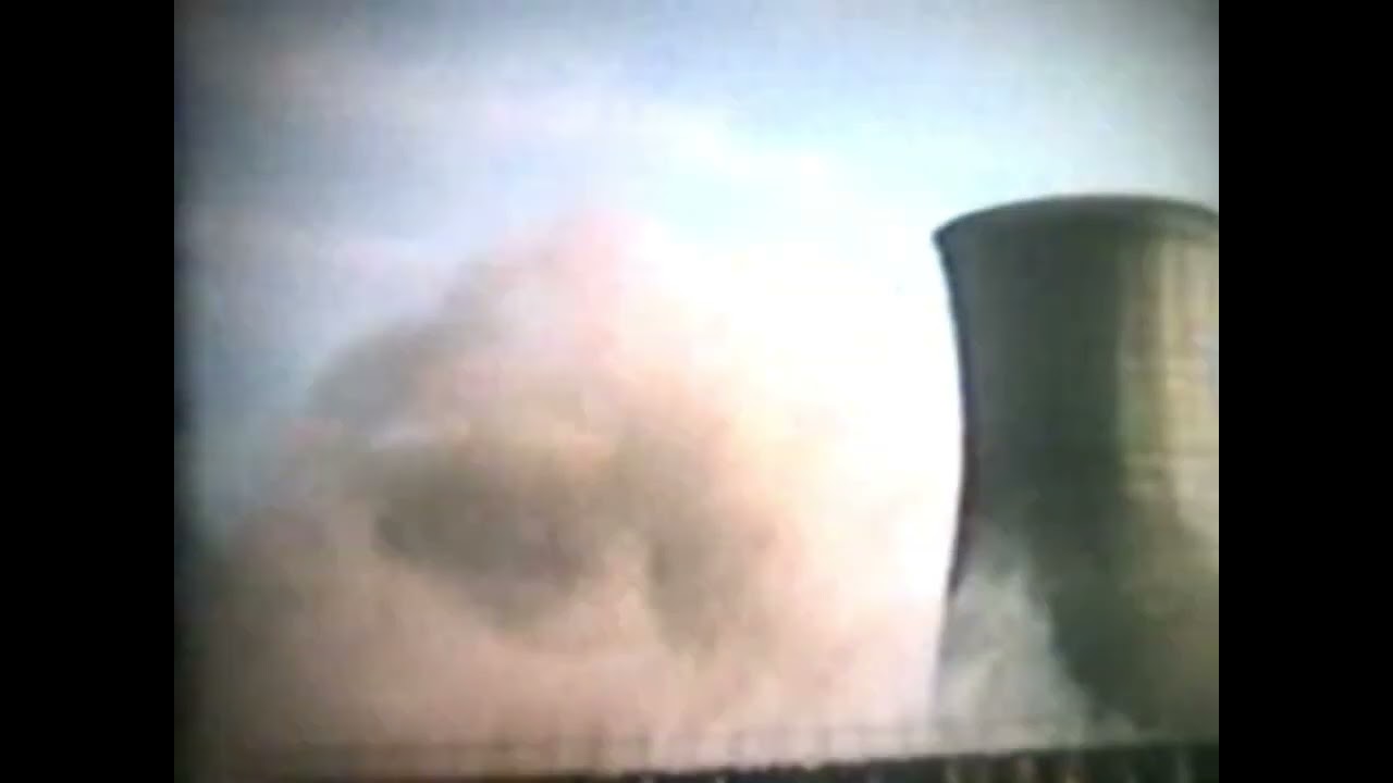 Kilmarnock power station cooling towers demolition - 1976 perhaps?
