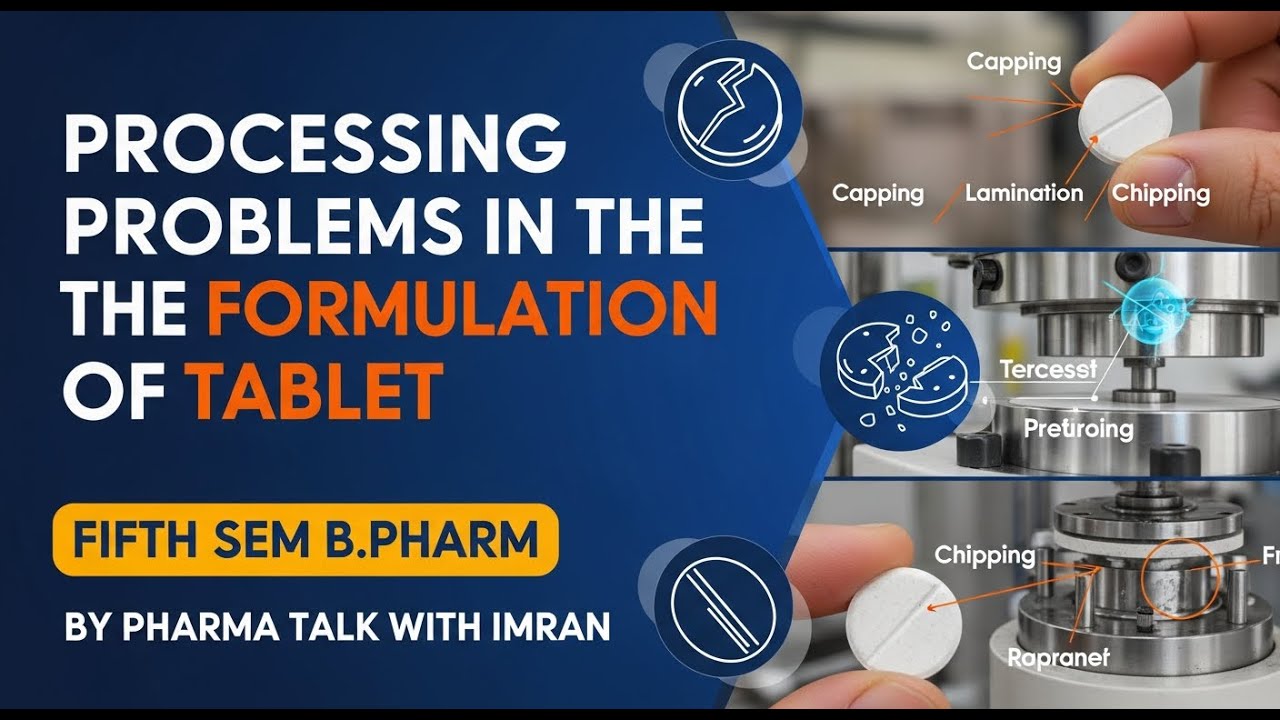 Processing Problems in Tablets | Capping, Lamination, Picking & Sticking | Industrial pharmacy