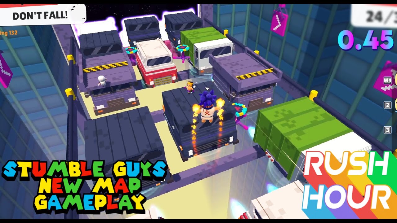 STUMBLE GUYS RUSH HOUR MAP GAMEPLAY 😱 Stumble Guys 0.45 Update new map #stumbleguys
