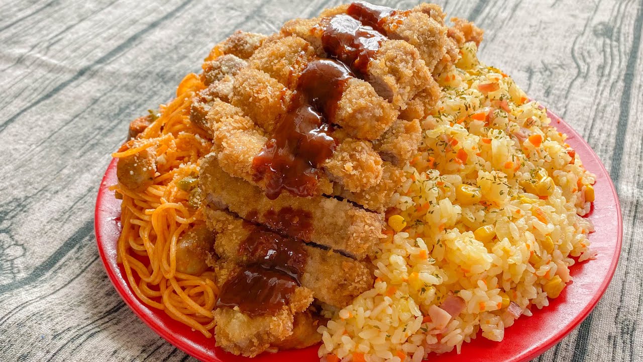 妻と娘にモテたい男が作る昼ごはん【デカ盛りトルコライス】