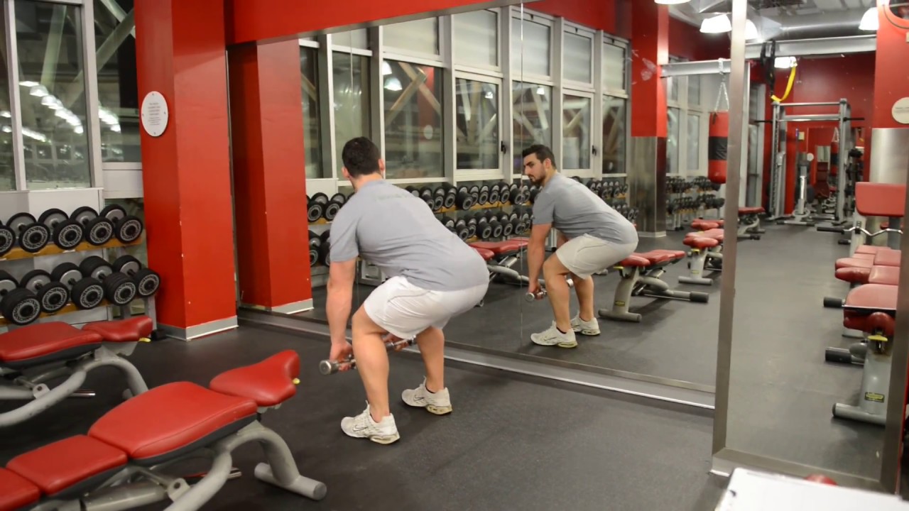 Stacchi gambe flesse con manubri Exercise