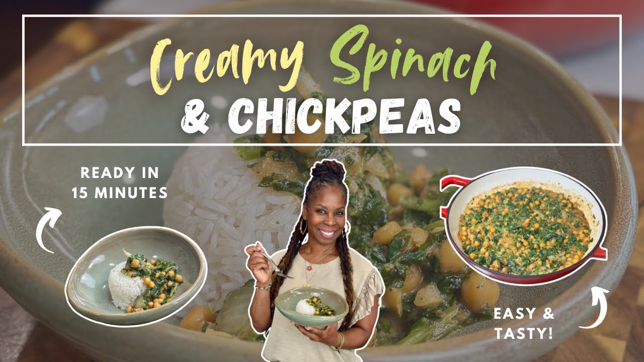 Creamy Chickpeas With Spinach | 15 Minute Meals | Loaded with Fiber & Protein