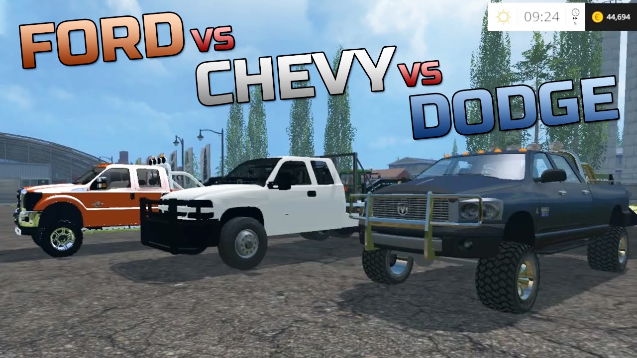 Farming Simulator 2015- Chevy Duramax VS Dodge Cummins VS Ford Powerstroke