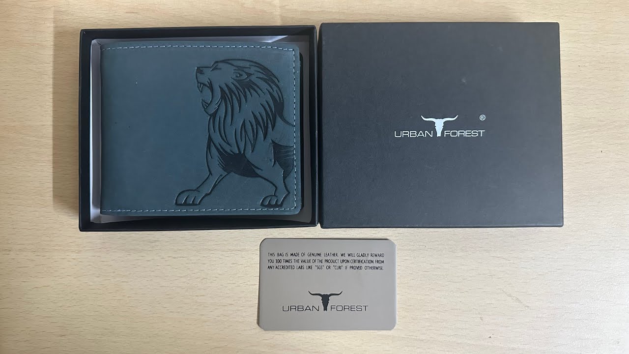 URBAN FOREST Leo RFID Blocking Vintage Blue Leather Wallet for Men | Unboxing | 49 secs | 4K