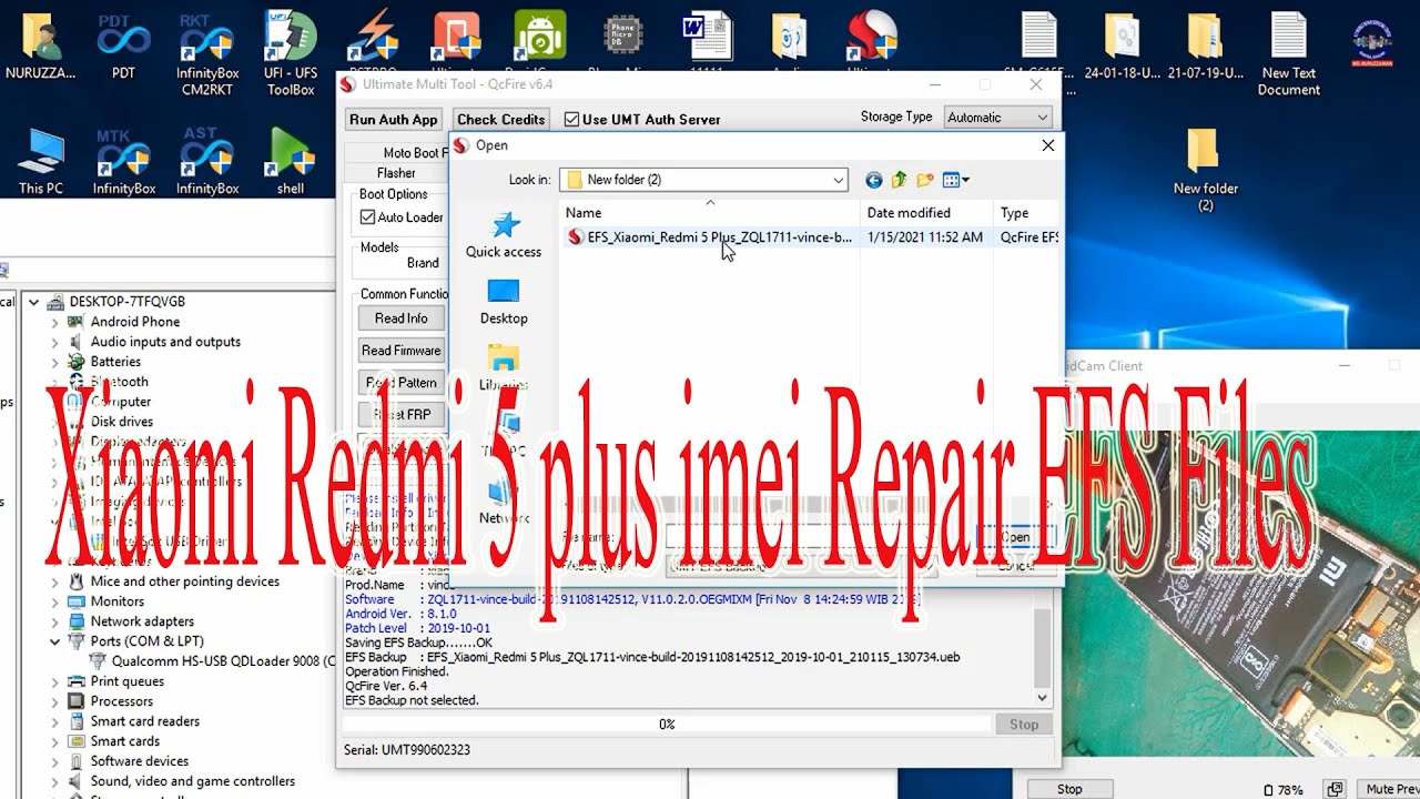 Xiaomi Redmi 5 plus imei Repair EFS Files