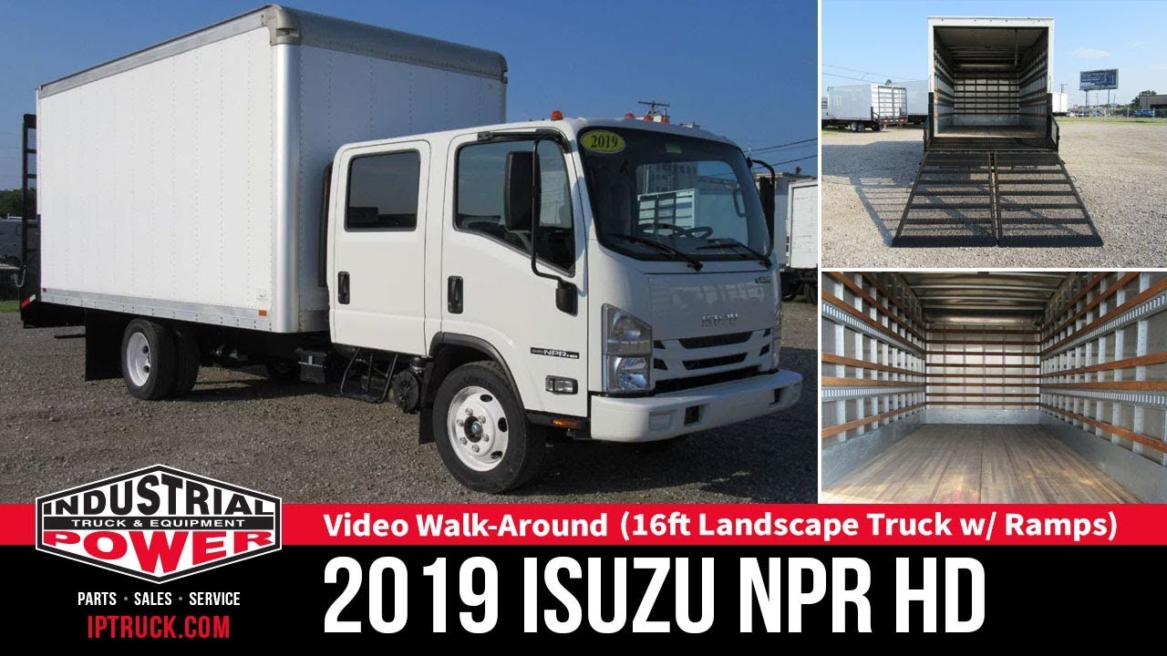 Isuzu landscape Truck | 16ft Closed-Body Box Truck w/ Split Dove-tail Ramps