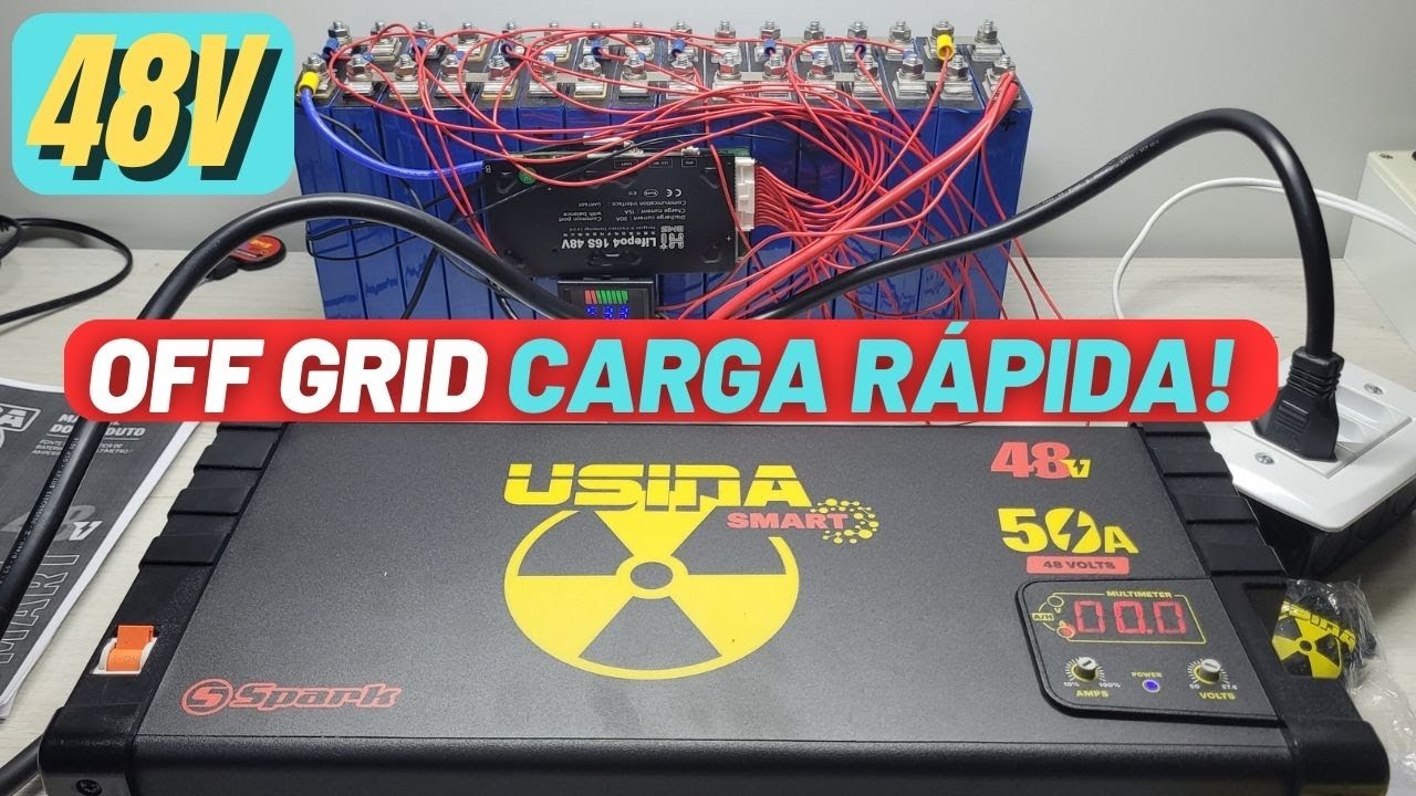 Off Grid SUPER CHARGER - LIFEPO4  com Carregador USINA 48v 50A