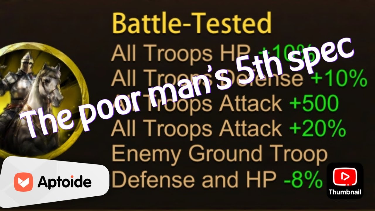 Evony- Battle tested specialty