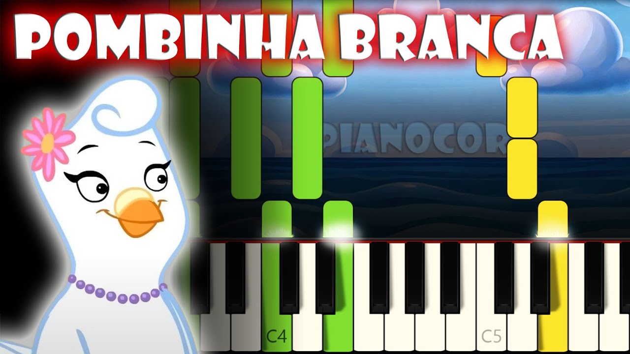 Pombinha Branca - Galinha Pintadinha | Tutorial de Piano | Karaoke