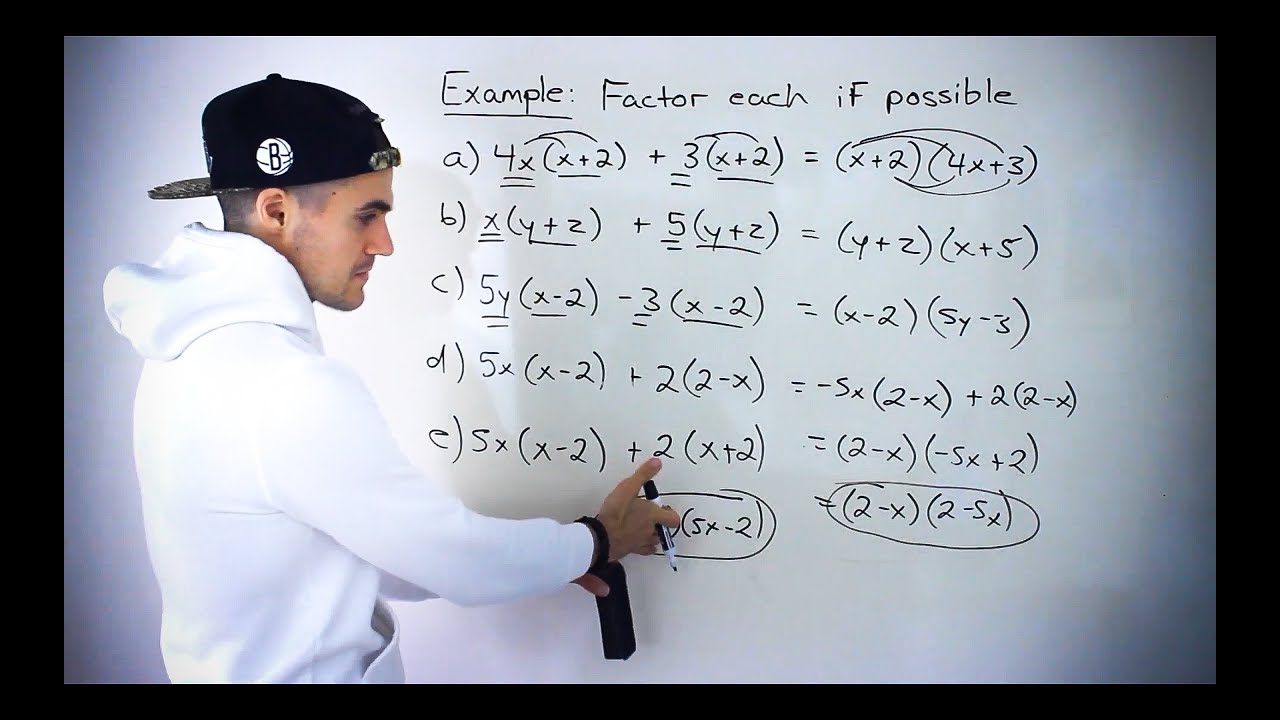 Grade 10 Math (Ontario, MPM2D) - Binomial Common Factors Part 1