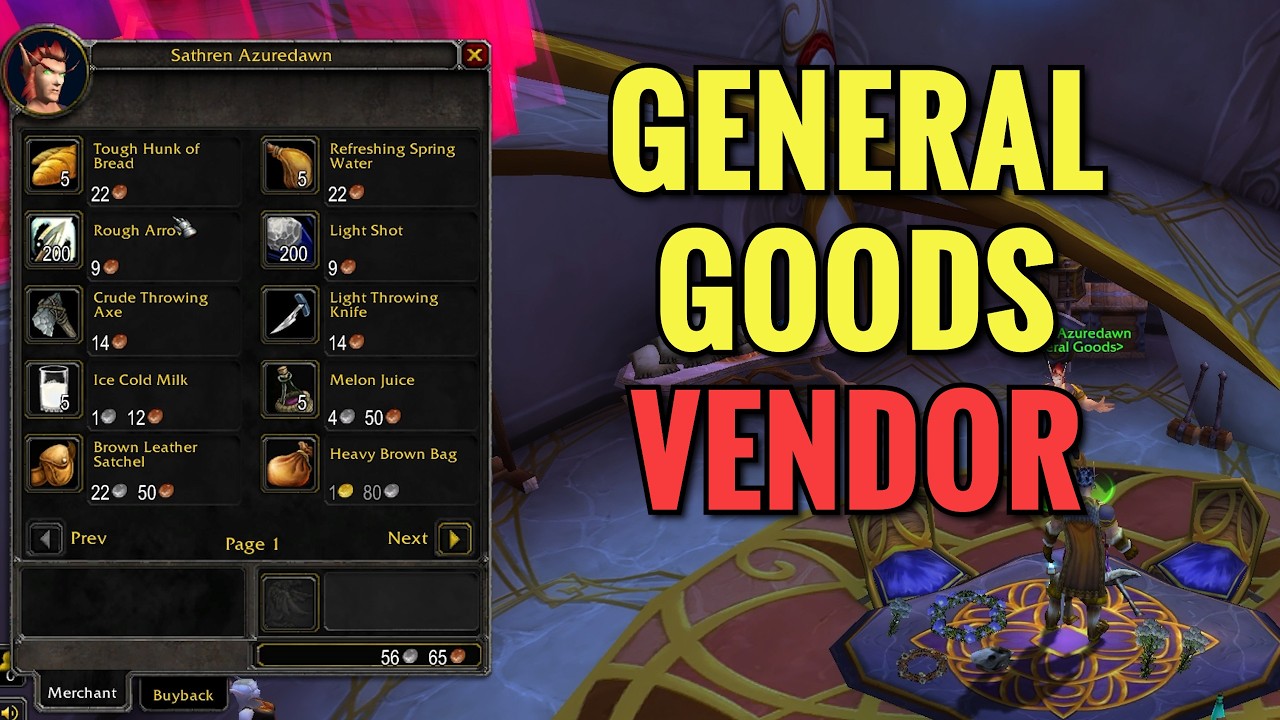 Silvermoon City General Goods Vendor Location (WoW TBC)