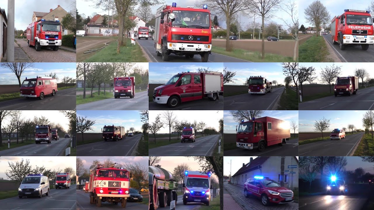 [GROßFEUER - 24 FFs & 200 Kräfte] - Seltene FFs und Sonderfahrzeuge auf Einsatzfahrt nach Arensdorf