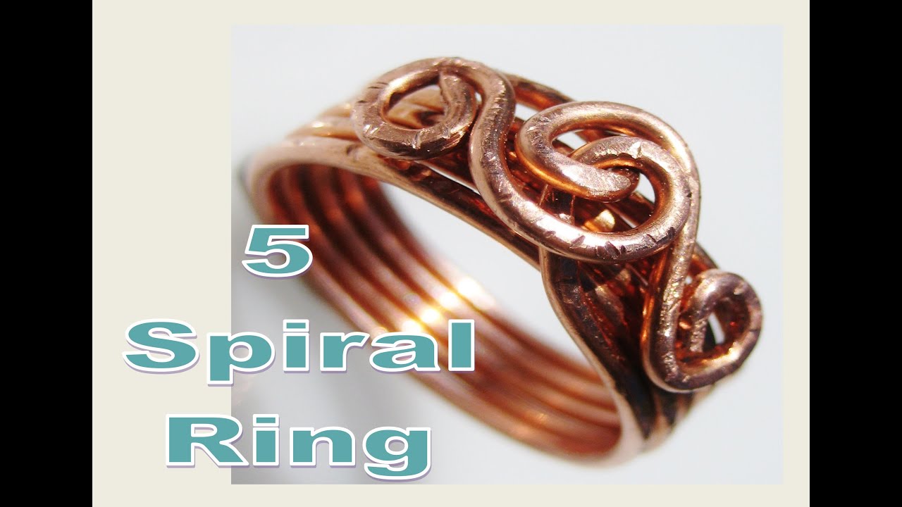 EASY Wire Wrap 5 Spiral RING Tutorial  - Liz Kreate