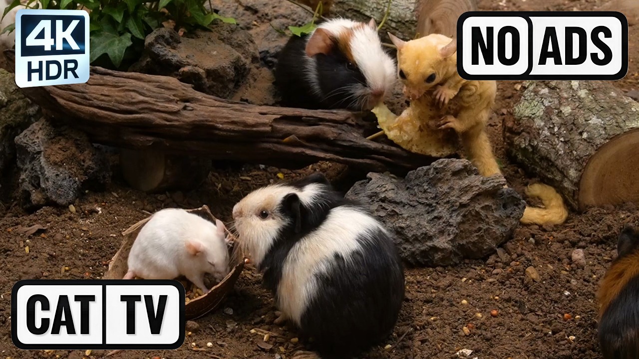 [NO ADS, NO AI] CAT TV 😺 Forest Neighbors: Acrobat Sugar Gliders & The Mixed Rodent Tribe 4K HDR