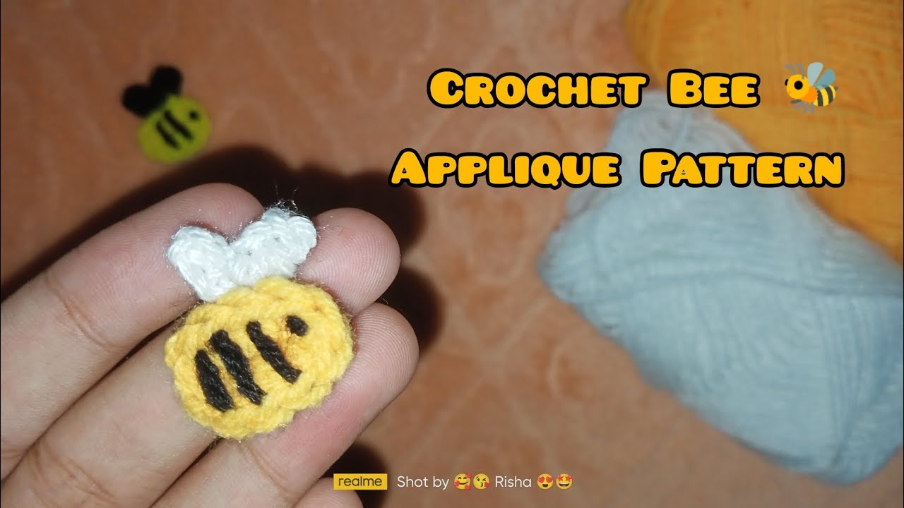 Crochet Bee🐝 Applique Pattern #crocheting #crochet #crafting #craft #youtube #diy #5minutecrafts #yt