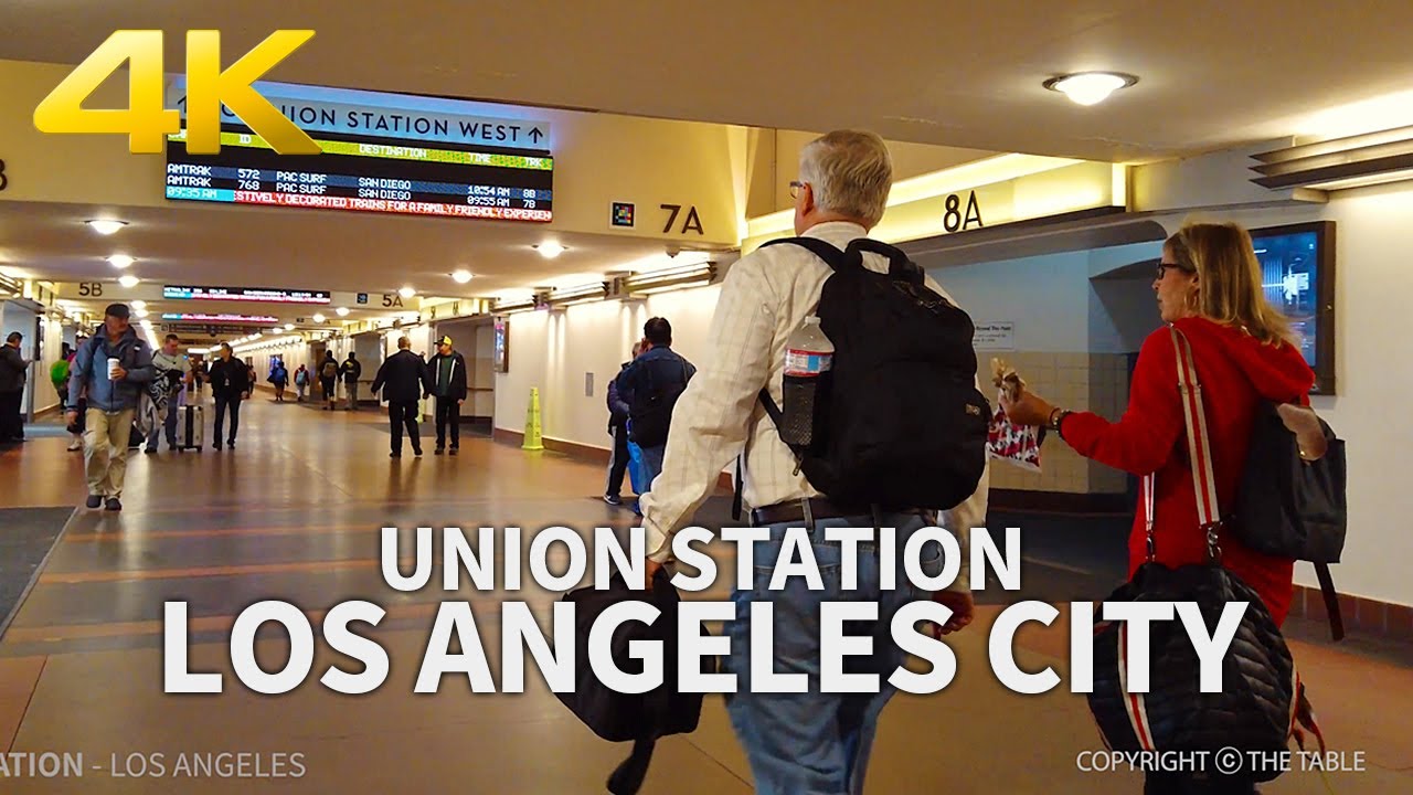 Walking Downtown Los Angeles, Union Station, California, USA, Travel, 4K UHD