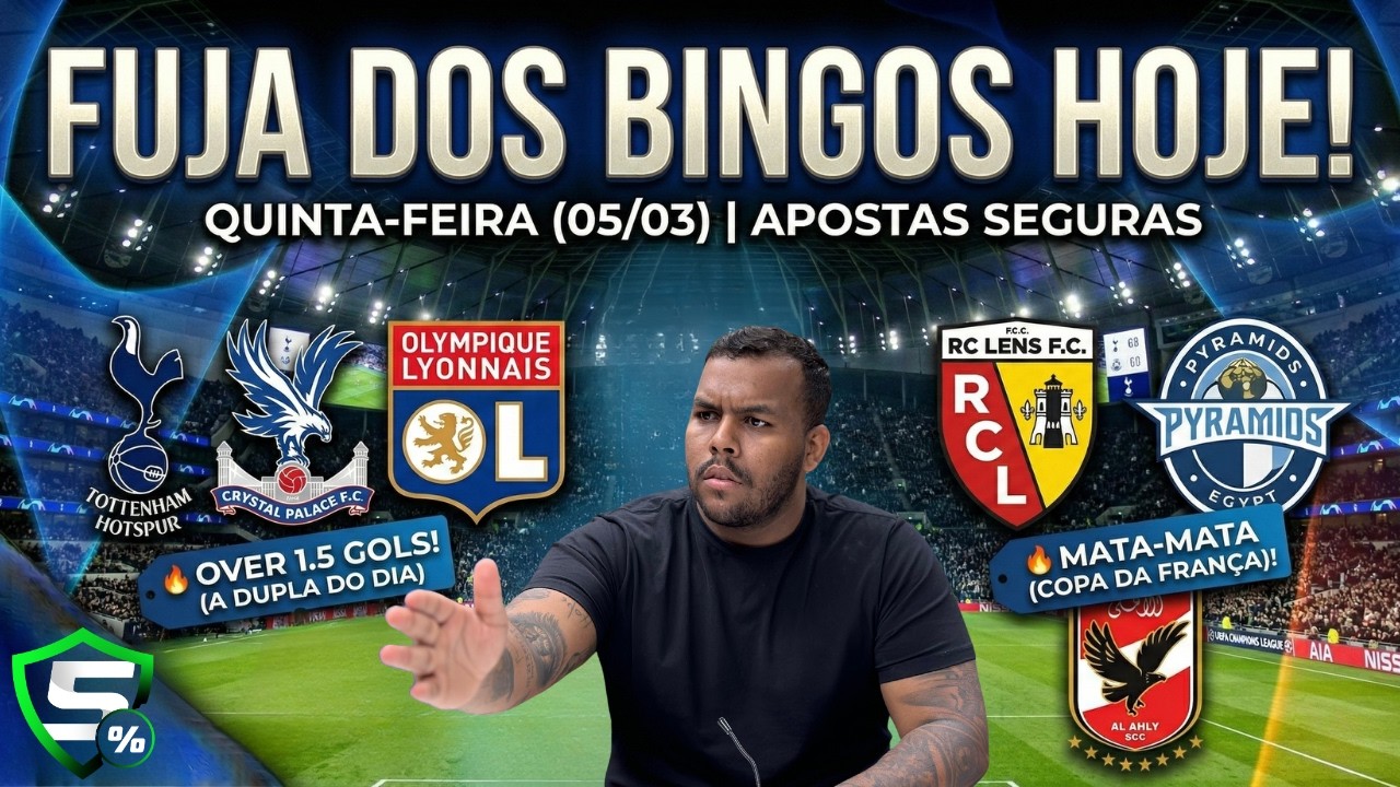 A CRISE DO TOTTENHAM! Como Lucrar na Quinta-Feira com Poucos Jogos (05/03)