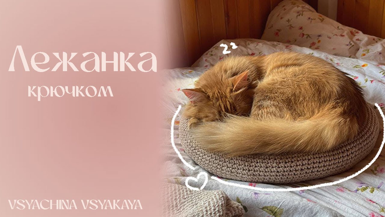 Лежанка для питомца крючком | простой мк для новичков