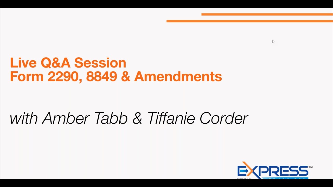 Live Q&A Session: Form 2290, 8849 & Amendments (Full ExpressTruckTax Webinar)