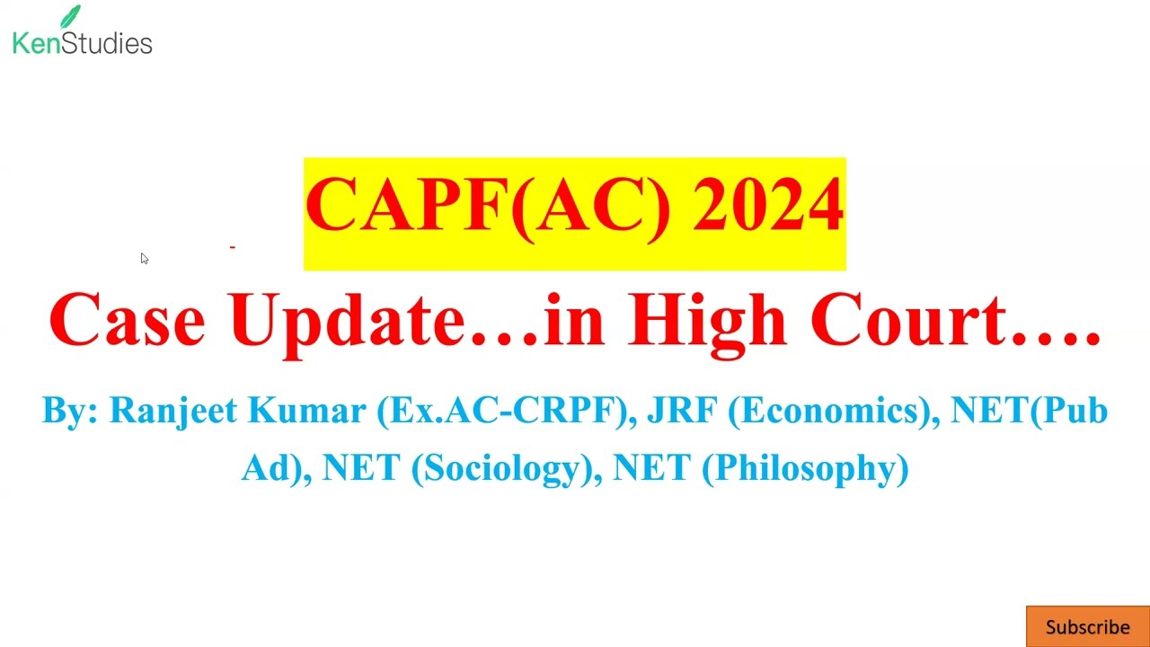 CAPF(AC) 2024 : Case Update of High Court of Today