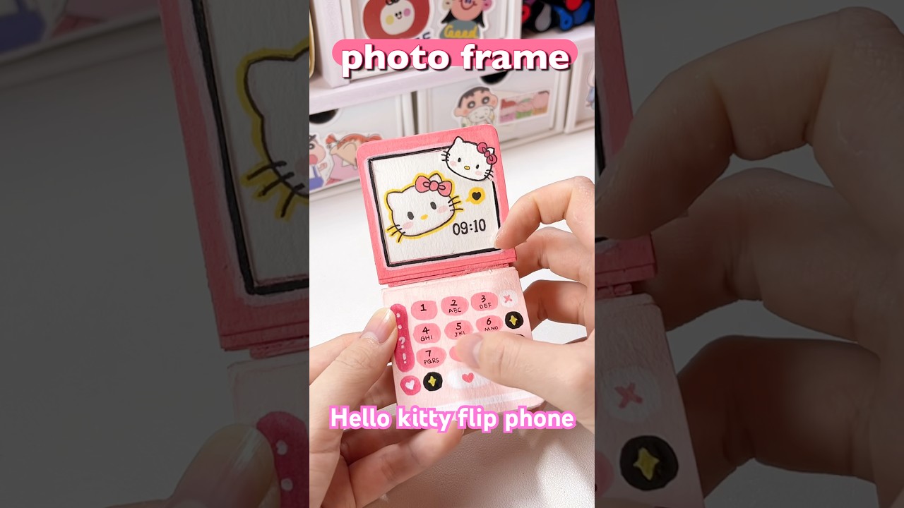 DIY HELLO KITTY 💖paper flip phone #diy #sanrio #papercraft #paperdiy #artandcraft
