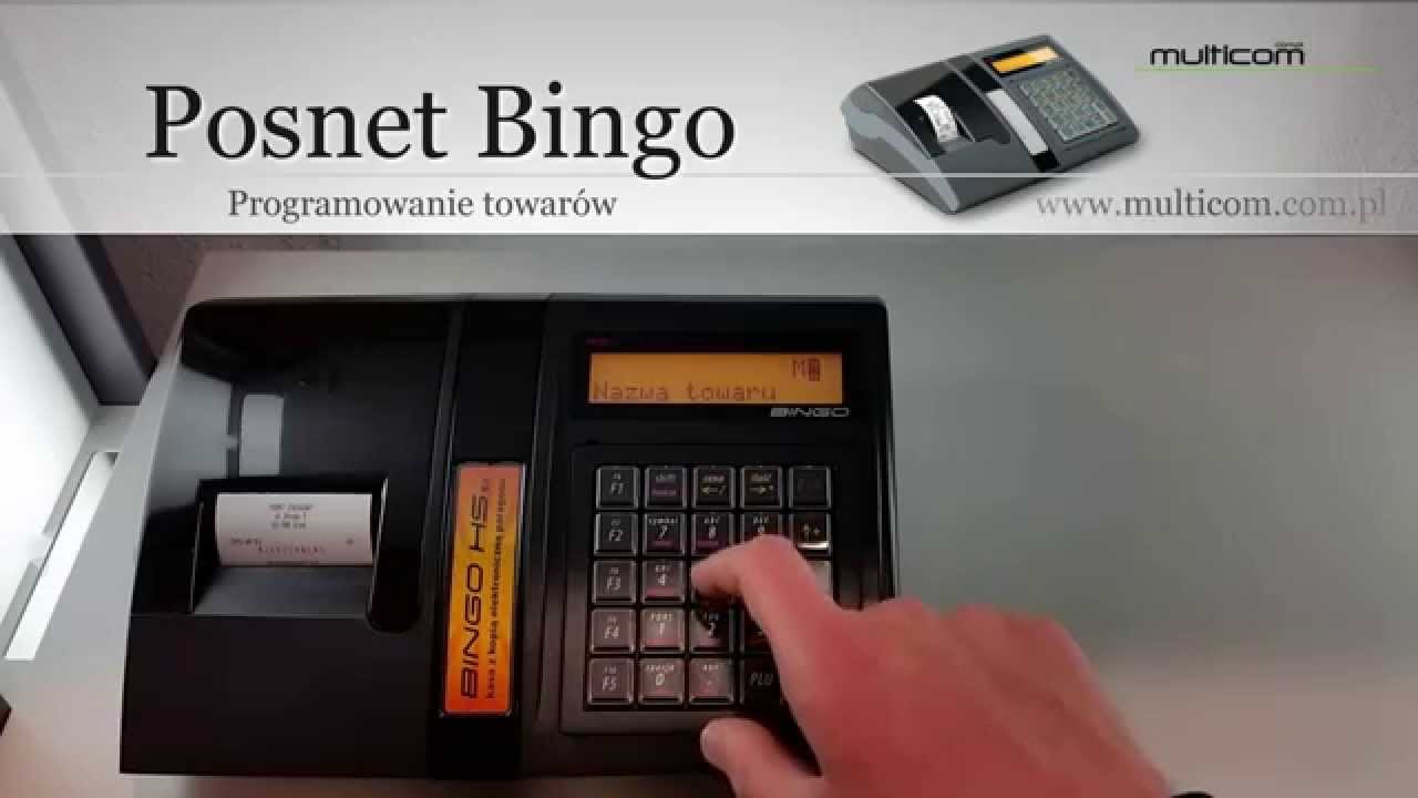 Kasa Posnet Bingo - programowanie towarów