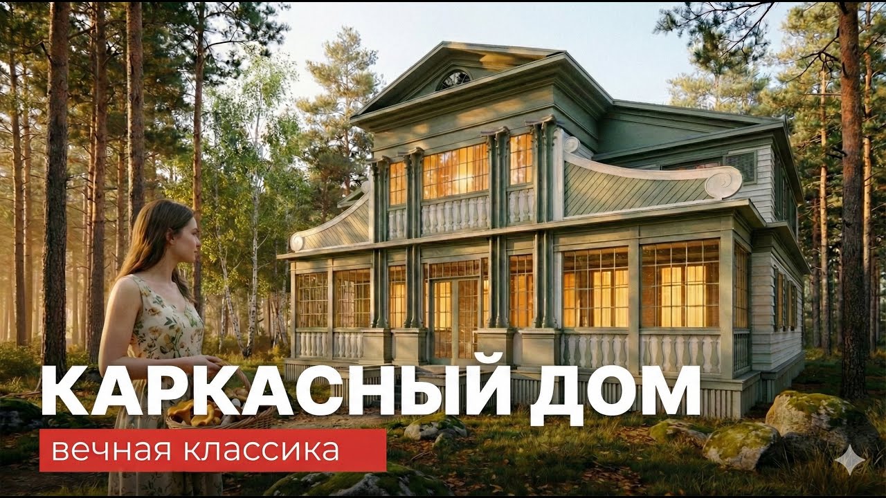 Каркасный дом - классическая дача. Архитектор Роман Леонидов