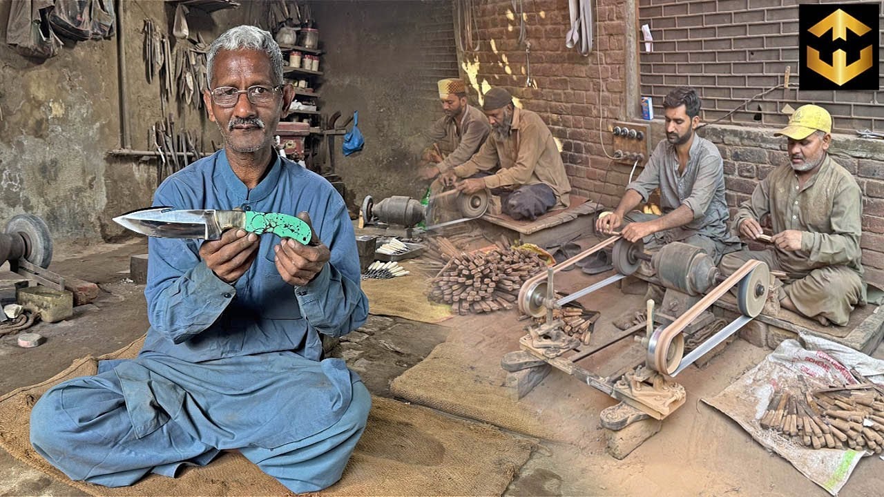 AmaZing Process of making Gut Hook Knife from Rusted Bearing | Knife Recycling Process