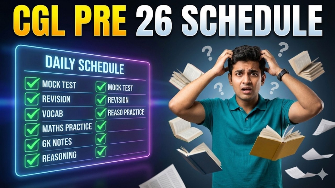 SCHEDULE for CGL PRE 26 🔥 | Kaise Banate Hain Selection Wala Plan? | Beginners/Working Sabke Liye