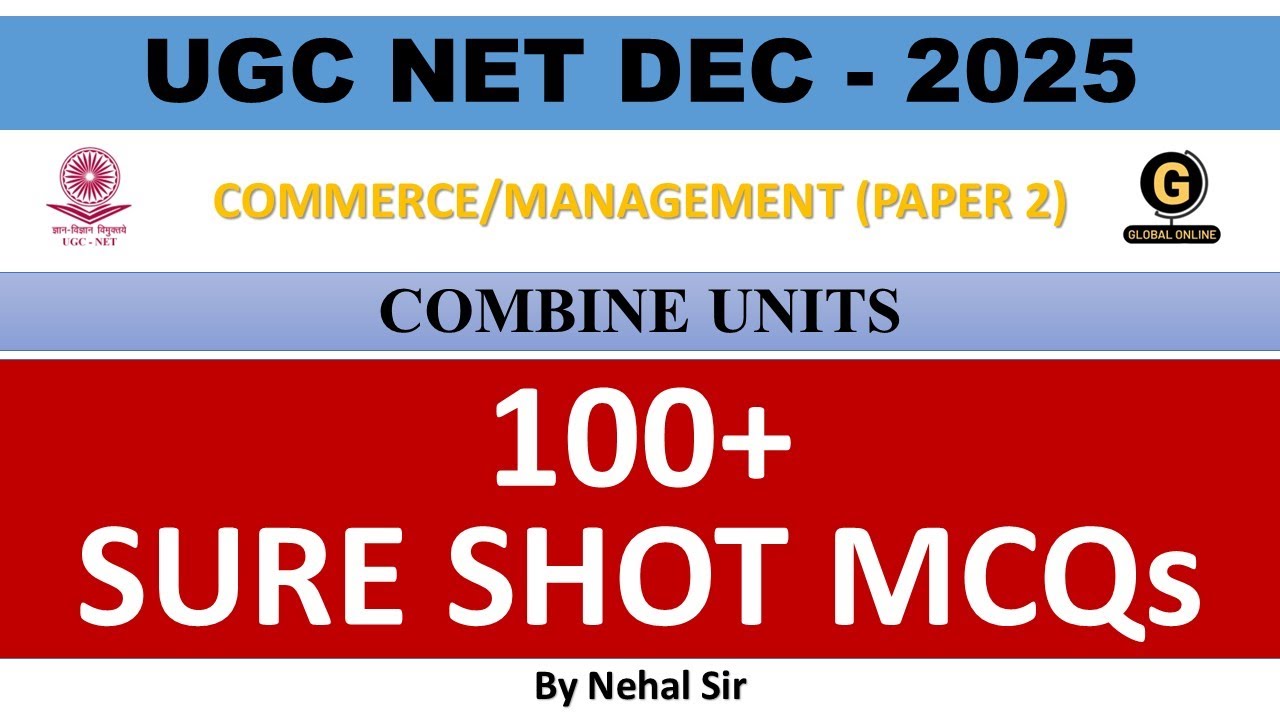 100+ Expected MCQs | NTA UGC NET Paper 2 Management Preparation December 2025 | Commerce Paper 2