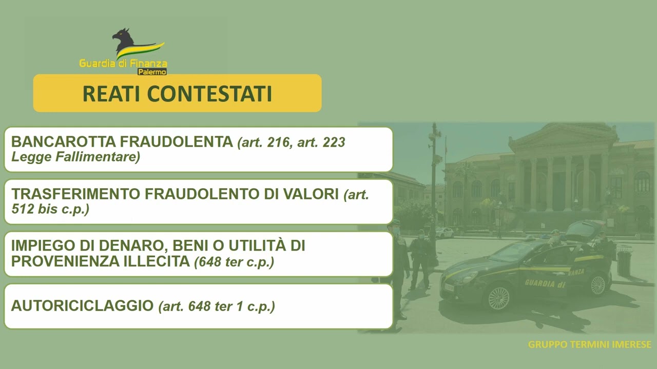 Bancarotta fraudolenta: due arresti a Palermo, sequestrata azienda