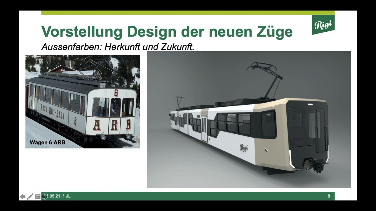 Rigi - Pr&auml;sentation Design neues Rollmaterial