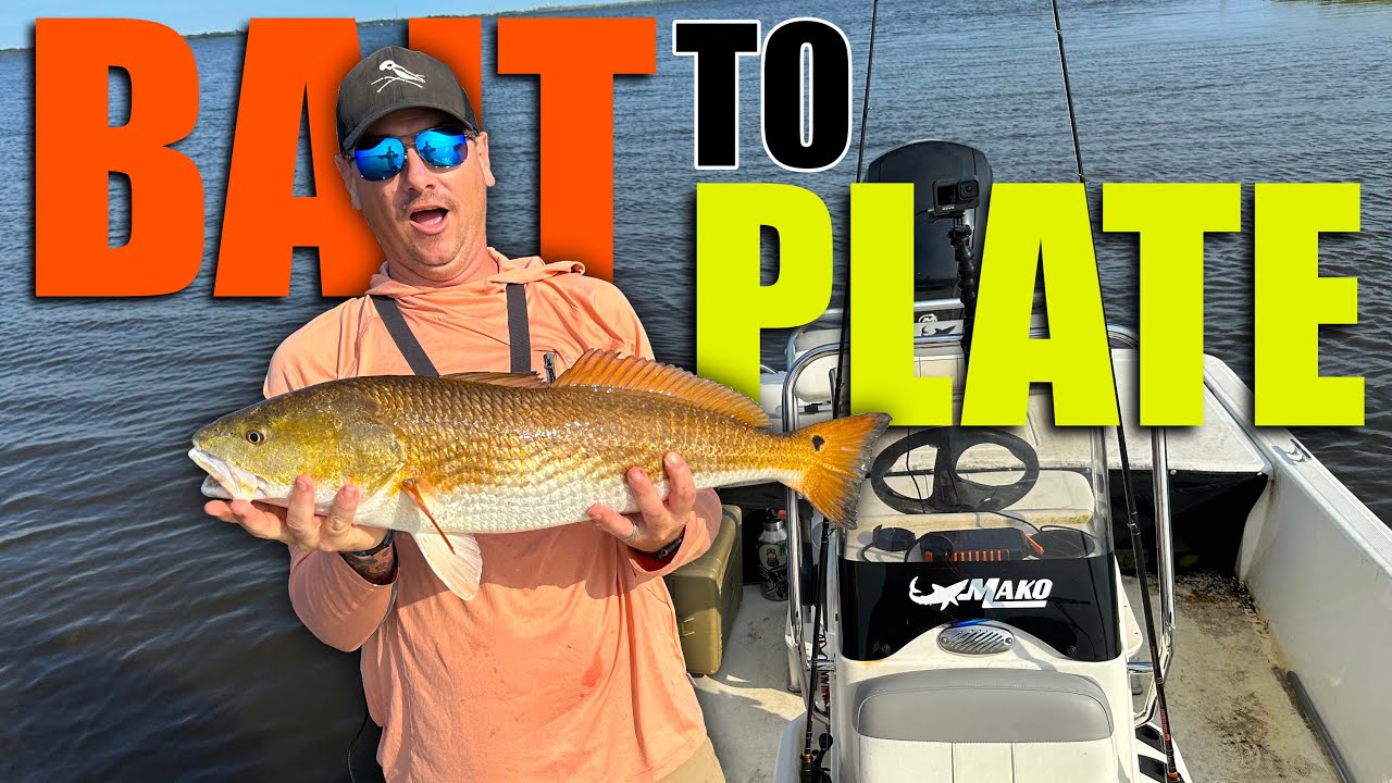 Catching GIANT Redfish with Home Made Baits and Eating them | Louisiana Redfish Catch and Cook