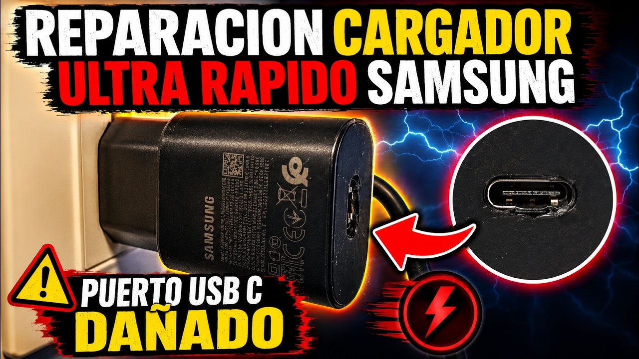 🔌Reparación Cargador Rápido Samsung 25W 🔧 ¡Puerto USB-C Dañado, Pero Tiene Solución!