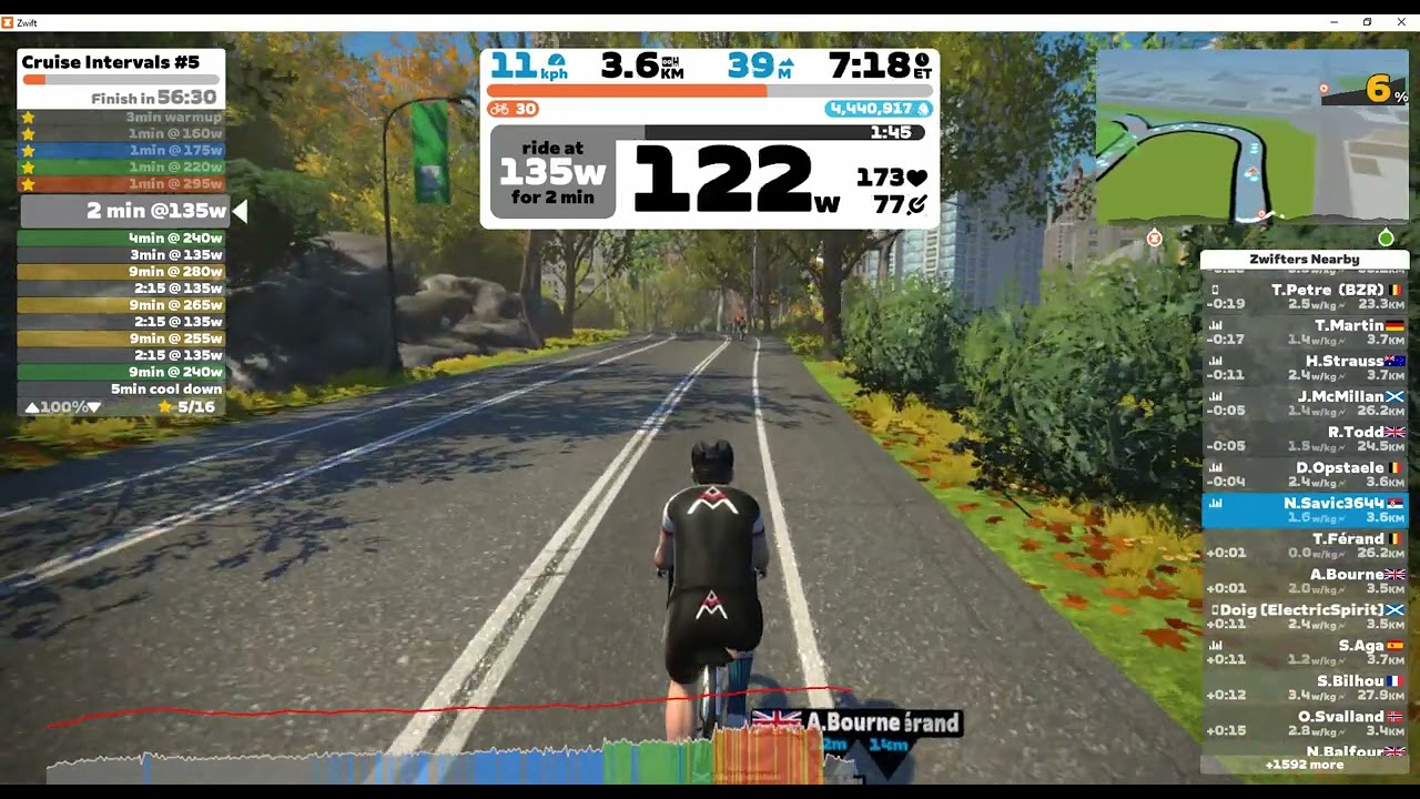 Zwift - Workout - TT TuneUp - Week 7 - Workout 2 - Cruise Intervals #5