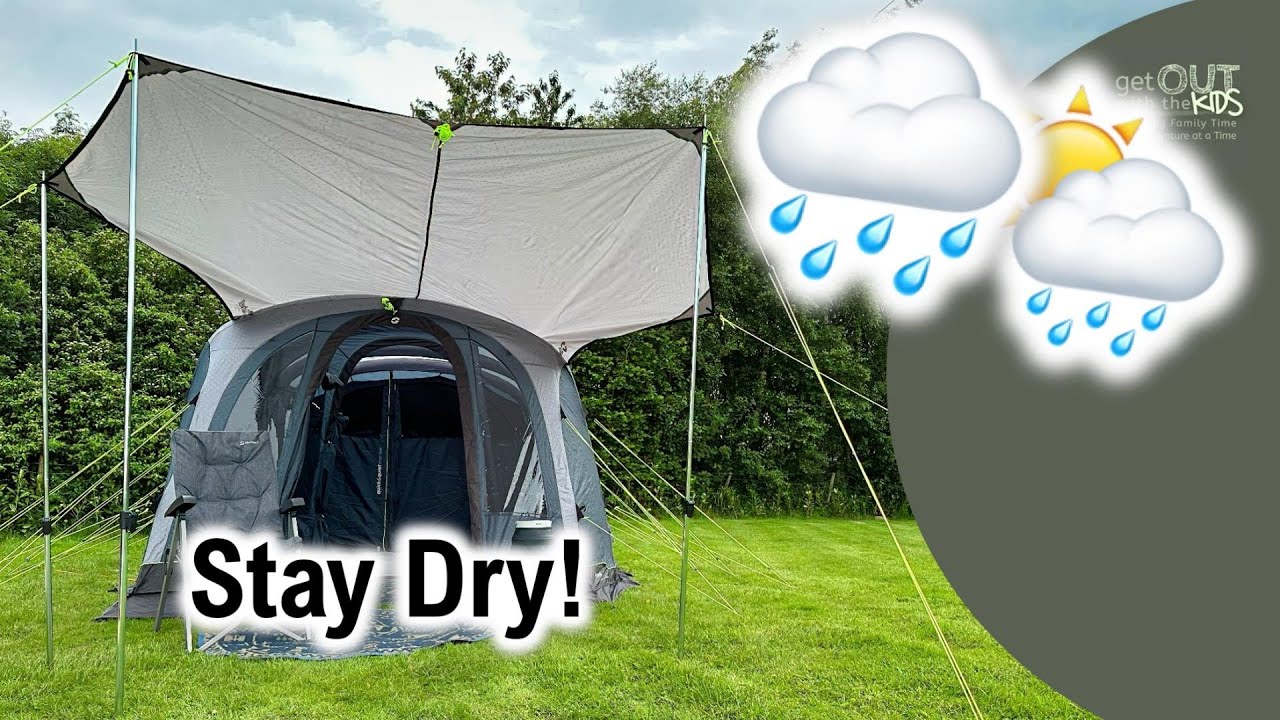 🌧️ Stay dry while camping ⛺️ using the Outwell Canopy Tarp